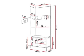 Dunvegan Hallmöbelset 84x46 cm Black - Möbler - Hallmöbler - Möbelset för hall & entre
