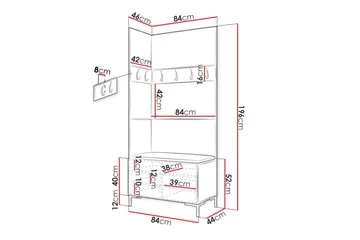Dunvegan Hallmöbelset 84x46 cm Black - Möbler - Hallmöbler - Möbelset för hall & entre