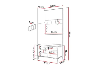 Dunvegan Hallmöbelset 84x46 cm White - Möbler - Hallmöbler - Möbelset för hall & entre