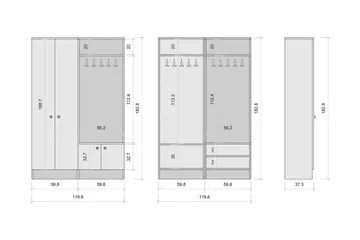Erickslund Hallmöbelset - Vit - Möbler - Hallmöbler - Möbelset för hall & entre