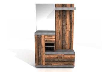Garderob Buchsbaum 120 cm - Vit|Grå - Möbler - Hallmöbler - Möbelset för hall & entre