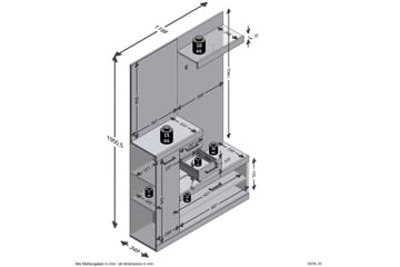 Garderob Buchsbaum 120 cm - Vit|Grå - Möbler - Hallmöbler - Möbelset för hall & entre