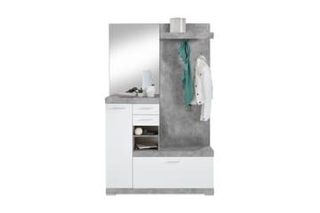 Garderob Buchsbaum 120 cm - Vit|Grå - Möbler - Hallmöbler - Möbelset för hall & entre
