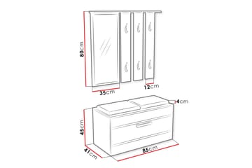 Hallmöbel Antony 85 cm - Trä - Möbler - Hallmöbler - Möbelset för hall & entre