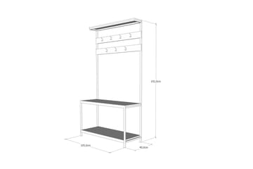 Hallmöbel Durate 105 cm - Svart|Trä|Natur - Möbler - Hallmöbler - Möbelset för hall & entre
