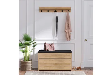 Hallmöbelset 35x80 cm - Natur/Svart - Möbler - Hallmöbler - Möbelset för hall & entre