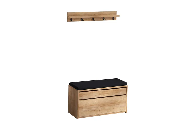 Hallmöbelset 35x80 cm - Natur/Svart - Möbler - Hallmöbler - Möbelset för hall & entre