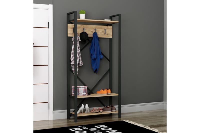 Hallmöbelset 35x90 cm - Natur/Svart - Möbler - Hallmöbler - Möbelset för hall & entre
