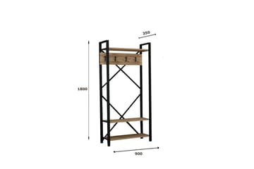 Hallmöbelset 35x90 cm - Natur/Svart - Möbler - Hallmöbler - Möbelset för hall & entre