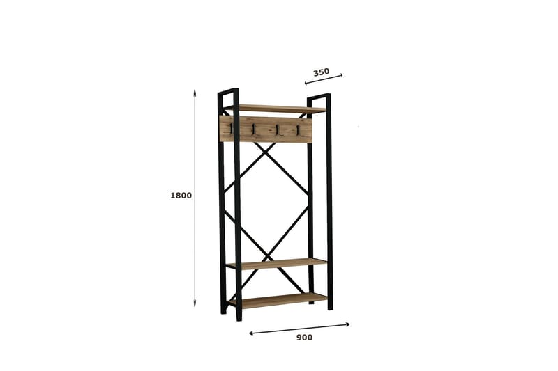 Hallmöbelset 35x90 cm - Natur/Svart - Möbelset för hall & entre