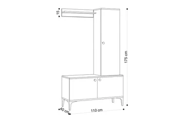 Hallmöbelset 40x110 cm - Natur/Svart - Möbler - Hallmöbler - Möbelset för hall & entre