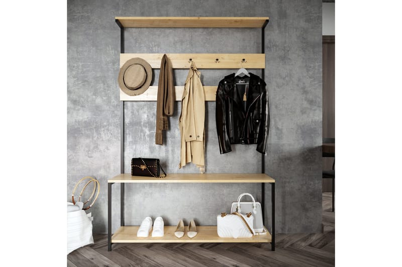 Hallmöbelset Avada 120 cm - Natur - Möbler - Hallmöbler - Möbelset för hall & entre