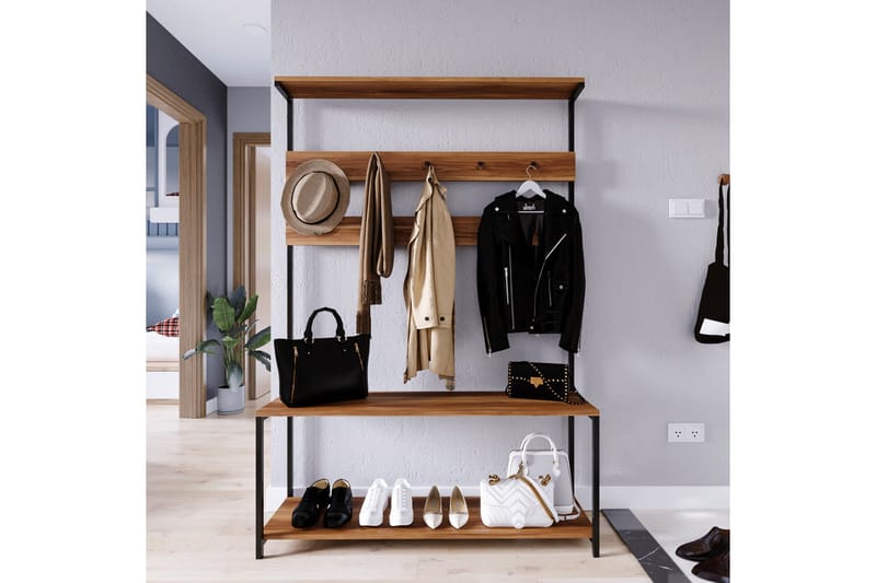 Hallmöbelset Beatrixa 120 cm - Mörkbrun - Möbler - Hallmöbler - Möbelset för hall & entre