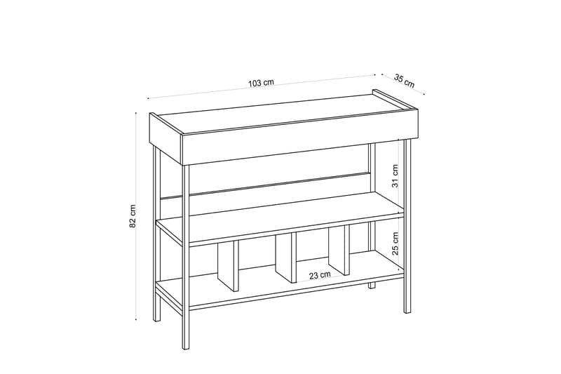 Hallmöbelset Cosama 35x103 cm - Natur/Vit - Möbler - Hallmöbler - Möbelset för hall & entre