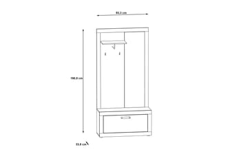 Hallmöbelset Dagopol 34x94 cm - Brun/Grå - Möbler - Hallmöbler - Möbelset för hall & entre