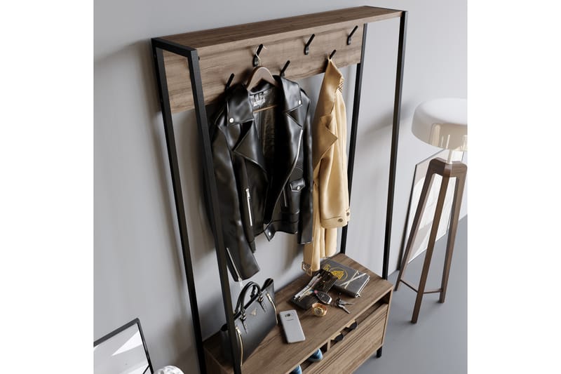 Hallmöbelset Devinne 30 cm - Mörkbrun/Svart - Möbler - Hallmöbler - Möbelset för hall & entre