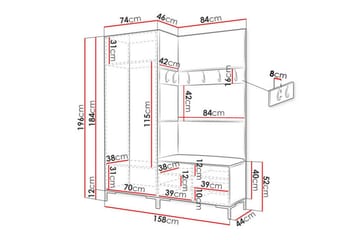 Hallmöbelset Dunvegan 158x46 cm - Mörkbrun - Möbler - Hallmöbler - Möbelset för hall & entre