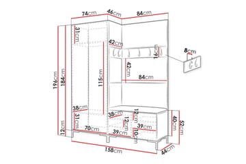 Hallmöbelset Dunvegan 158x46 cm - Svart - Möbler - Hallmöbler - Möbelset för hall & entre