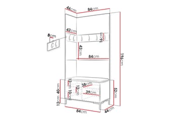 Hallmöbelset Dunvegan 84x46 cm - Svart - Möbler - Hallmöbler - Möbelset för hall & entre