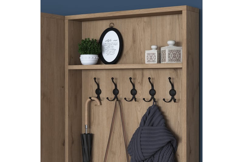 Hallmöbelset Hooda Brun/Vit - Hanah Home - Möbler - Hallmöbler - Möbelset för hall & entre