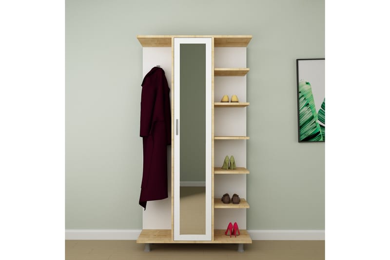 Hallmöbelset Joie 180x100 cm - Natur/Vit - Möbler - Hallmöbler - Möbelset för hall & entre