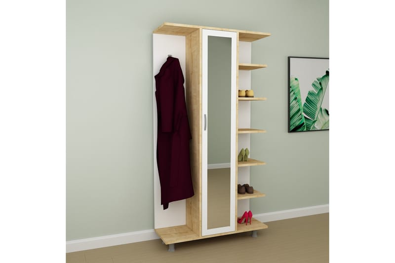 Hallmöbelset Joie 180x100 cm - Natur/Vit - Möbler - Hallmöbler - Möbelset för hall & entre