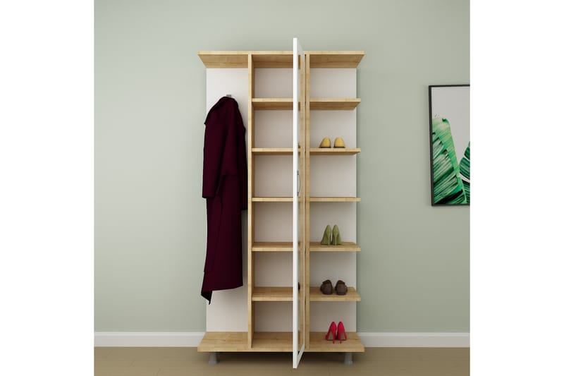 Hallmöbelset Joie 180x100 cm - Natur/Vit - Möbler - Hallmöbler - Möbelset för hall & entre