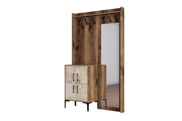 Hallmöbelset Kotzen 120 cm - Brun/Vit - Möbler - Hallmöbler - Möbelset för hall & entre
