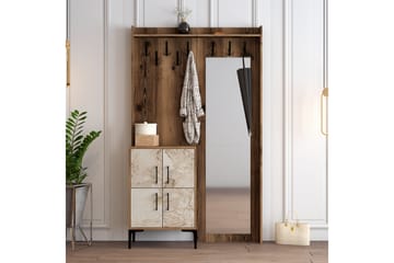 Hallmöbelset Kotzen 120 cm - Brun/Vit - Möbler - Hallmöbler - Möbelset för hall & entre