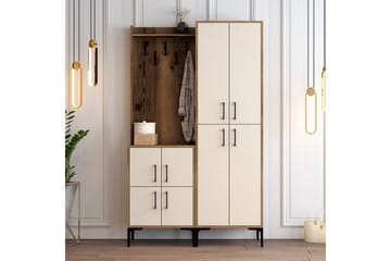 Hallmöbelset Kotzen 120 cm - Mörkbrun/Beige - Möbler - Hallmöbler - Möbelset för hall & entre