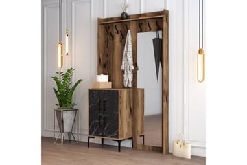 Hallmöbelset Kotzen 120 cm - Mörkbrun/Svart - Möbler - Hallmöbler - Möbelset för hall & entre