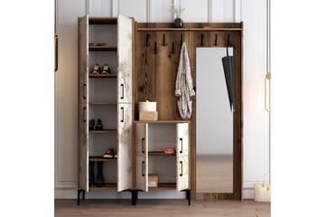 Hallmöbelset Kotzen 180 cm - Brun/Vit - Möbler - Hallmöbler - Möbelset för hall & entre
