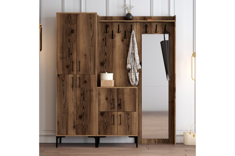 Hallmöbelset Kotzen 180 cm - Mörkbrun - Möbler - Hallmöbler - Möbelset för hall & entre