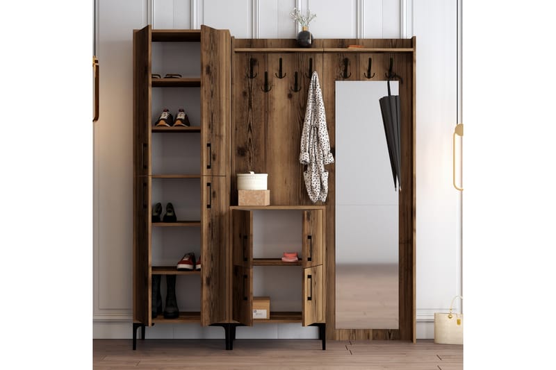 Hallmöbelset Kotzen 180 cm - Mörkbrun - Möbler - Hallmöbler - Möbelset för hall & entre