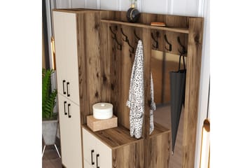 Hallmöbelset Kotzen 180 cm - Mörkbrun/Beige - Möbler - Hallmöbler - Möbelset för hall & entre