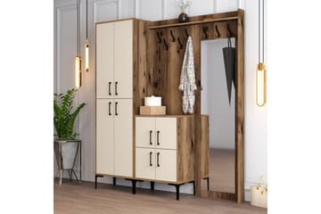 Hallmöbelset Kotzen 180 cm - Mörkbrun/Beige - Möbler - Hallmöbler - Möbelset för hall & entre