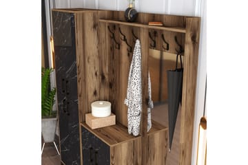 Hallmöbelset Kotzen 180 cm - Mörkbrun/Svart - Möbler - Hallmöbler - Möbelset för hall & entre