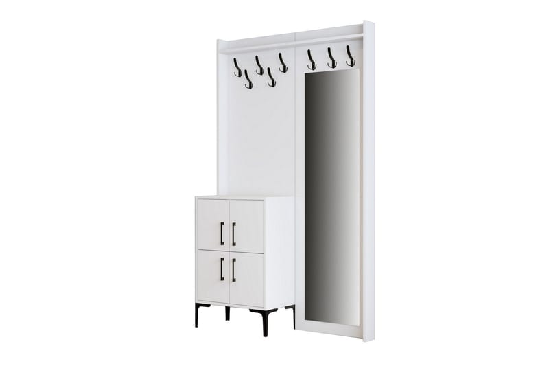 Hallmöbelset Kotzen 35x120 cm med Spegel - Vit - Möbelset för hall & entre