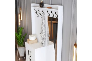 Hallmöbelset Kotzen 35x120 cm med Spegel - Vit - Möbler - Hallmöbler - Möbelset för hall & entre