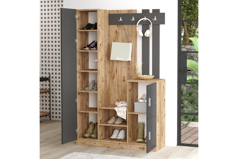 Hallmöbelset Medleys 38x114 cm - Natur/Antracit - Möbler - Hallmöbler - Möbelset för hall & entre