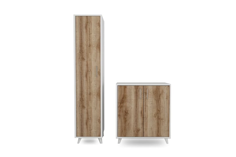 Hallmöbelset Morels 180x120 cm - Natur/Vit - Möbler - Hallmöbler - Möbelset för hall & entre