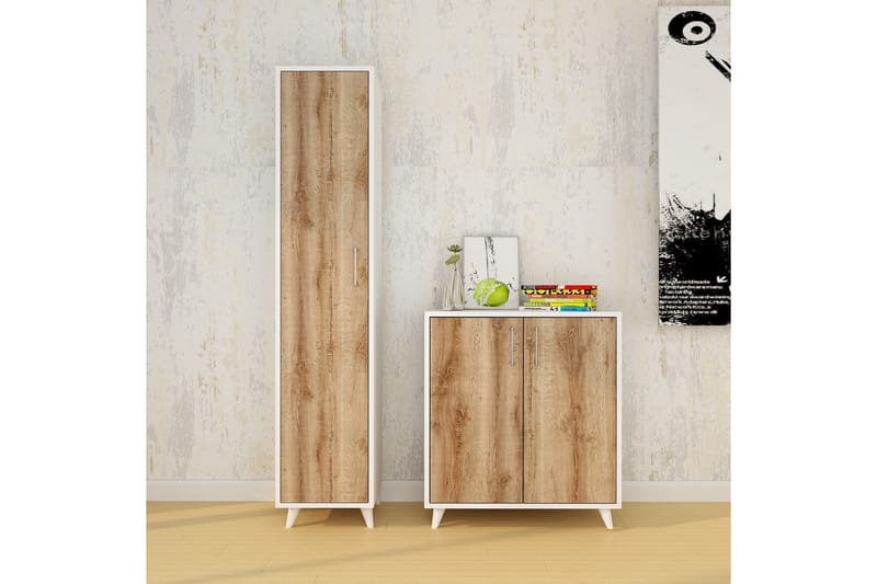 Hallmöbelset Morels 180x120 cm - Natur/Vit - Möbler - Hallmöbler - Möbelset för hall & entre