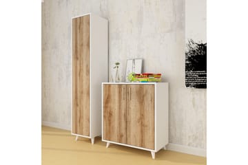 Hallmöbelset Morels 180x120 cm - Natur/Vit - Möbler - Hallmöbler - Möbelset för hall & entre