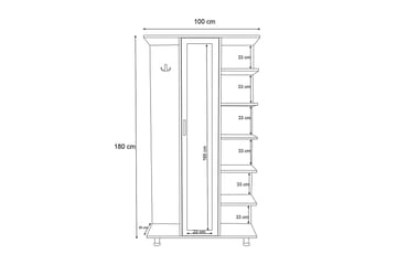 Hallmöbelset Nargta 180x100 cm - Natur/Vit - Möbler - Hallmöbler - Möbelset för hall & entre
