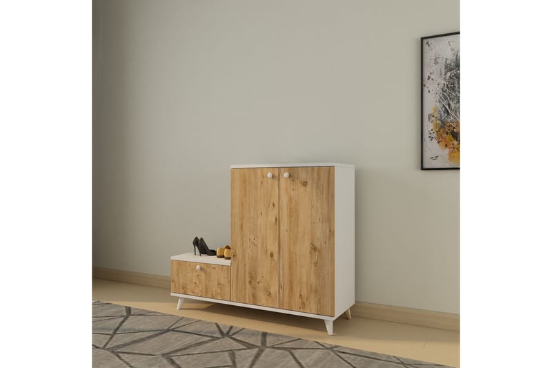Hallmöbelset Talbaria 120x120 cm - Natur/Vit - Möbler - Hallmöbler - Möbelset för hall & entre