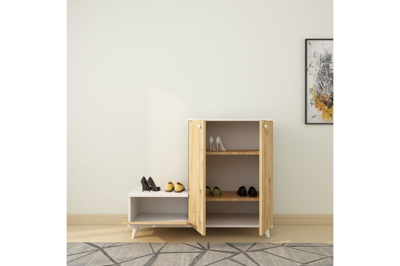 Hallmöbelset Talbaria 120x120 cm - Natur/Vit - Möbler - Hallmöbler - Möbelset för hall & entre