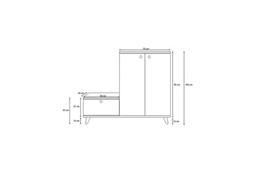 Hallmöbelset Tasarima 120x120 cm - Natur/Vit - Möbler - Hallmöbler - Möbelset för hall & entre