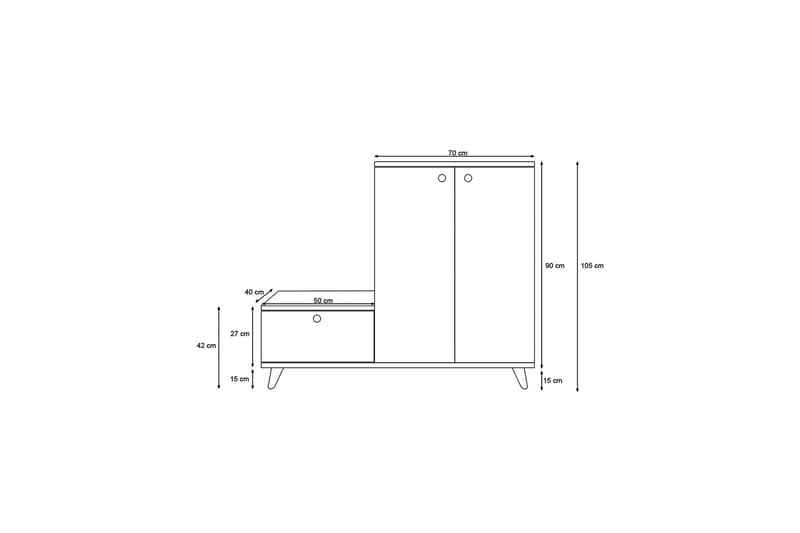 Hallmöbelset Tasarima 120x120 cm - Natur/Vit - Möbler - Hallmöbler - Möbelset för hall & entre