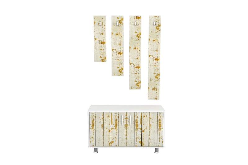 Hallmöbelset Tasarima 50x100 cm - Ljusbrun/Vit - Möbler - Hallmöbler - Möbelset för hall & entre