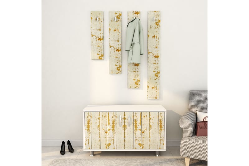 Hallmöbelset Tasarima 50x100 cm - Ljusbrun/Vit - Möbler - Hallmöbler - Möbelset för hall & entre